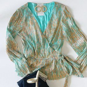 G.P.D. Mint/Metallic Gold Blouse